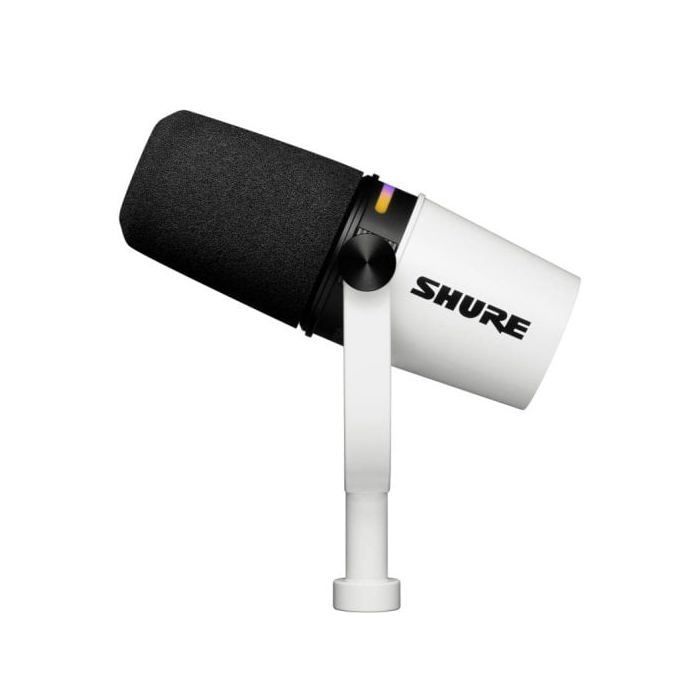 Microfono USB - SHURE - MV7+-W - Dinamico - Doppia connettività - Touchscreen LED