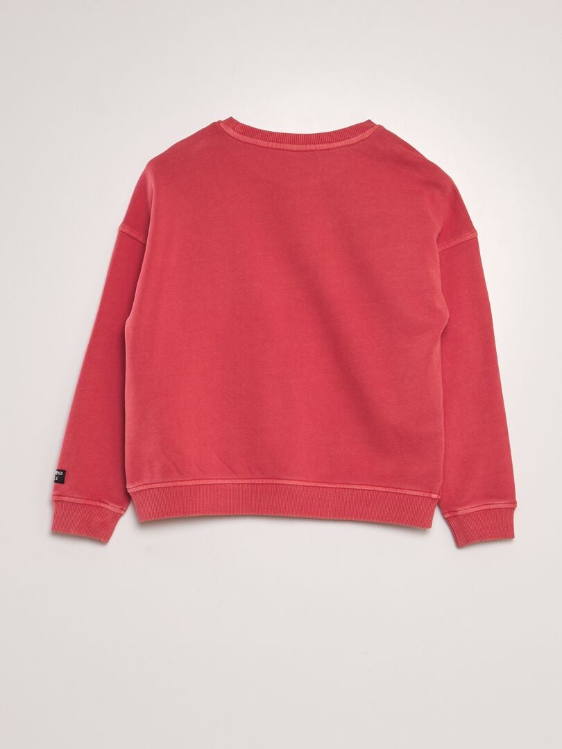 Sudadera polar con bolsillo tipo canguro - roja