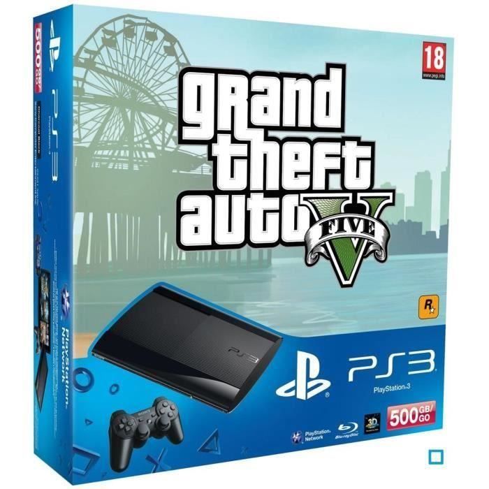 Pack de consola PS3 Slim de 500 GB + juego GTA V