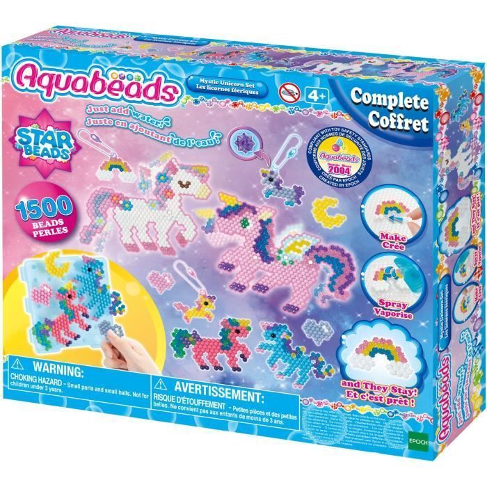 Aquabeads - Unicorni fatati - Hobby creativo - 1500 perline - Rosa