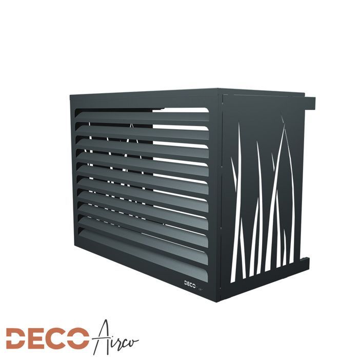 DECOAIRCO - Cubierta metálica para unidad exterior de aire acondicionado - Cubierta para aire acondicionado, bomba de calor, protección de unidad exterior - Talla S - Antracita