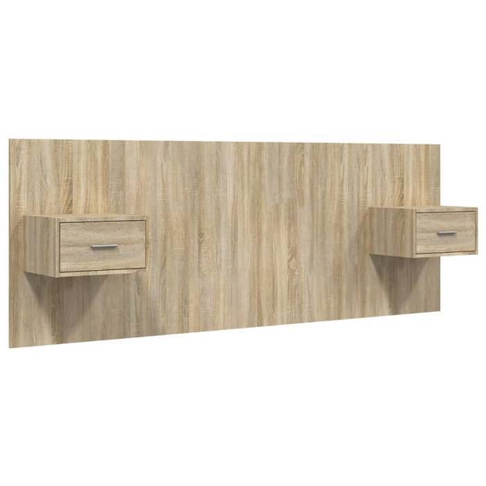 Testiera - Maison Exclusive - Rovere Sonoma - Armadi con comodini sospesi - Legno ingegnerizzato resistente
