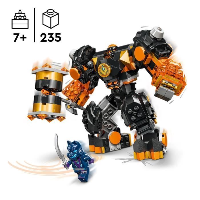 LEGO® 71806 NINJAGO Coles Elementar-Erd-Mech, Spielzeug mit 2 Figuren inklusive einer Cole-Minifigur, Ninja-Geschenk
