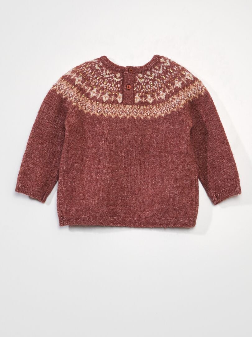 Suéter de malha jacquard macia - VERMELHO
