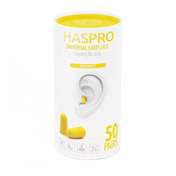 Haspro Tube, Stopery do uszu piankowe, Kolor żółty