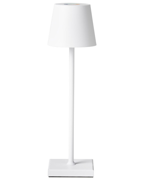 Nowoczesna lampa stołowa metalowa biała