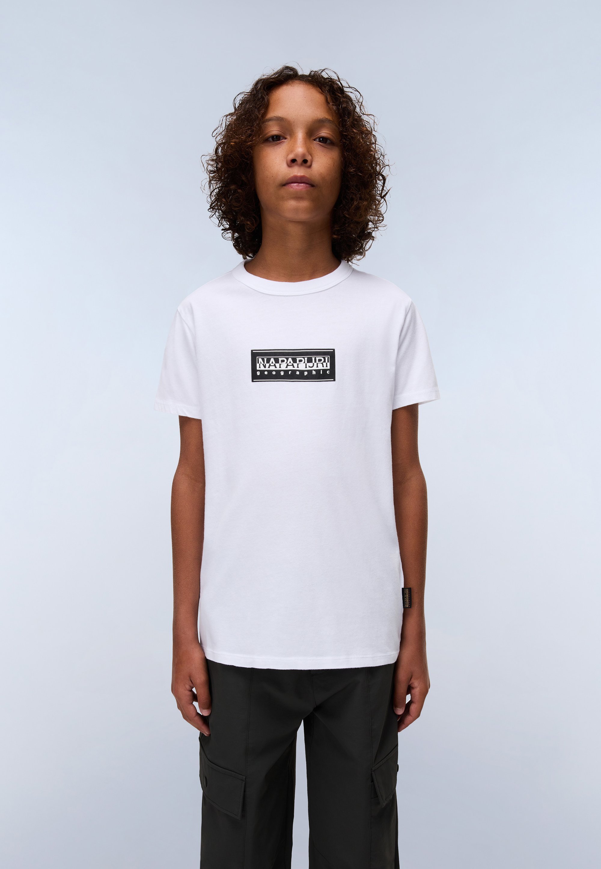 Camiseta unissex Napapijri CHAMOIS com estampa - branco brilhante