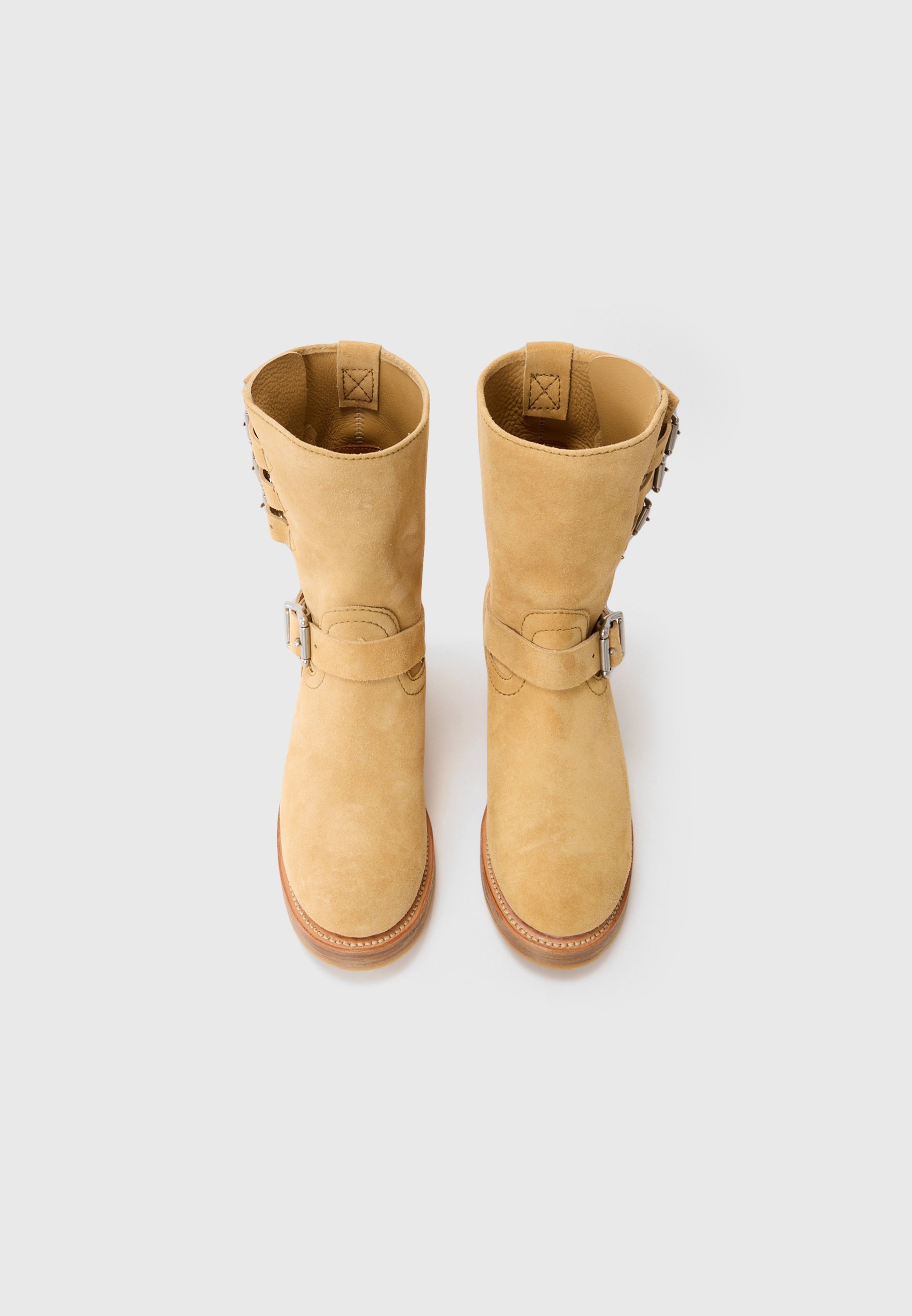 Bottines Polo Ralph Lauren style cowboy/motard - caramel