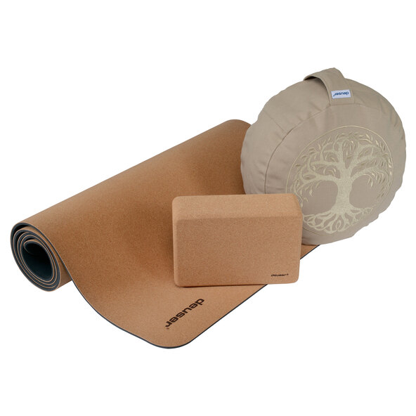 Kork Yogaset Premium, 3 delar.
