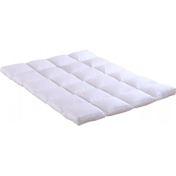 Feather Mattress Topper - SAMPUR - 90x190 cm - 100% Feathers - 7 cm Thick - Soft Comfort