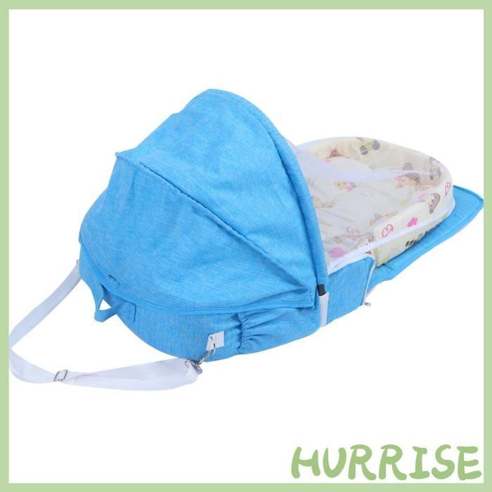 Garosa Tragbares mobiles Babybett, multifunktionales Moskitonetz-Babybett, faltbares tragbares Babybett mit Bettdekoration, Blau