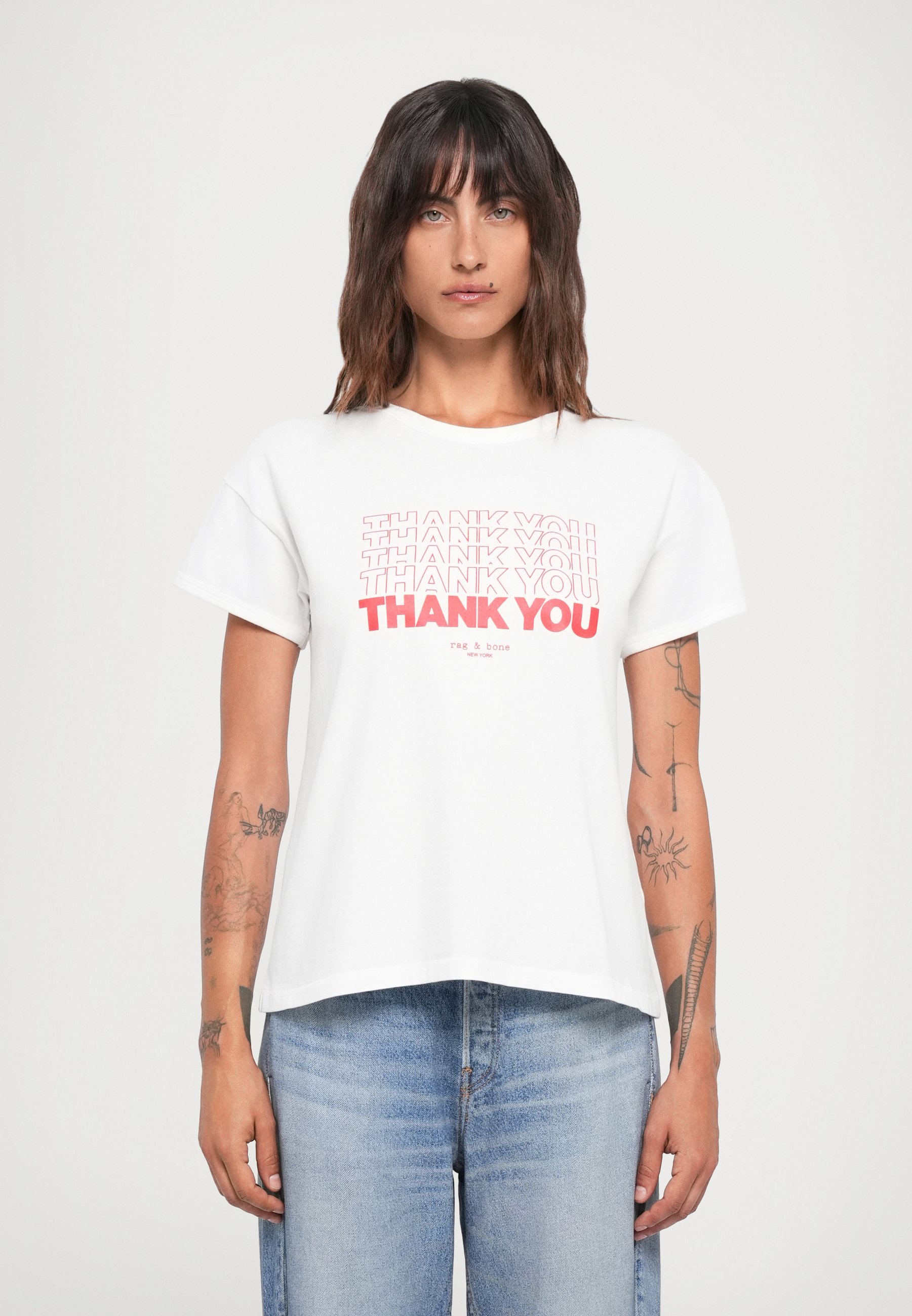 rag & bone DANKE BOXY T-SHIRT - Bedrucktes T-Shirt - weiß