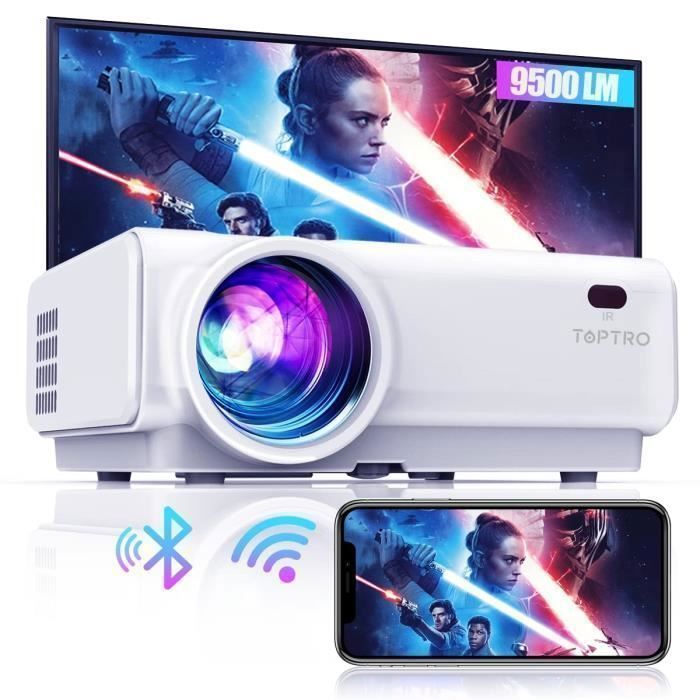 Videoproiettore WiFi TOPTRO TR21, 6000 lumen, Bluetooth, mini proiettore, Full HD 1080p, videoproiettore per home cinema. BAZARLAND30
