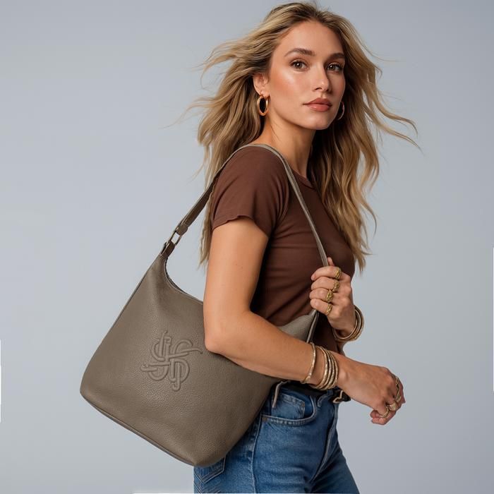 David Jones - Bolsa Hobo Feminina em Couro PU - Bege