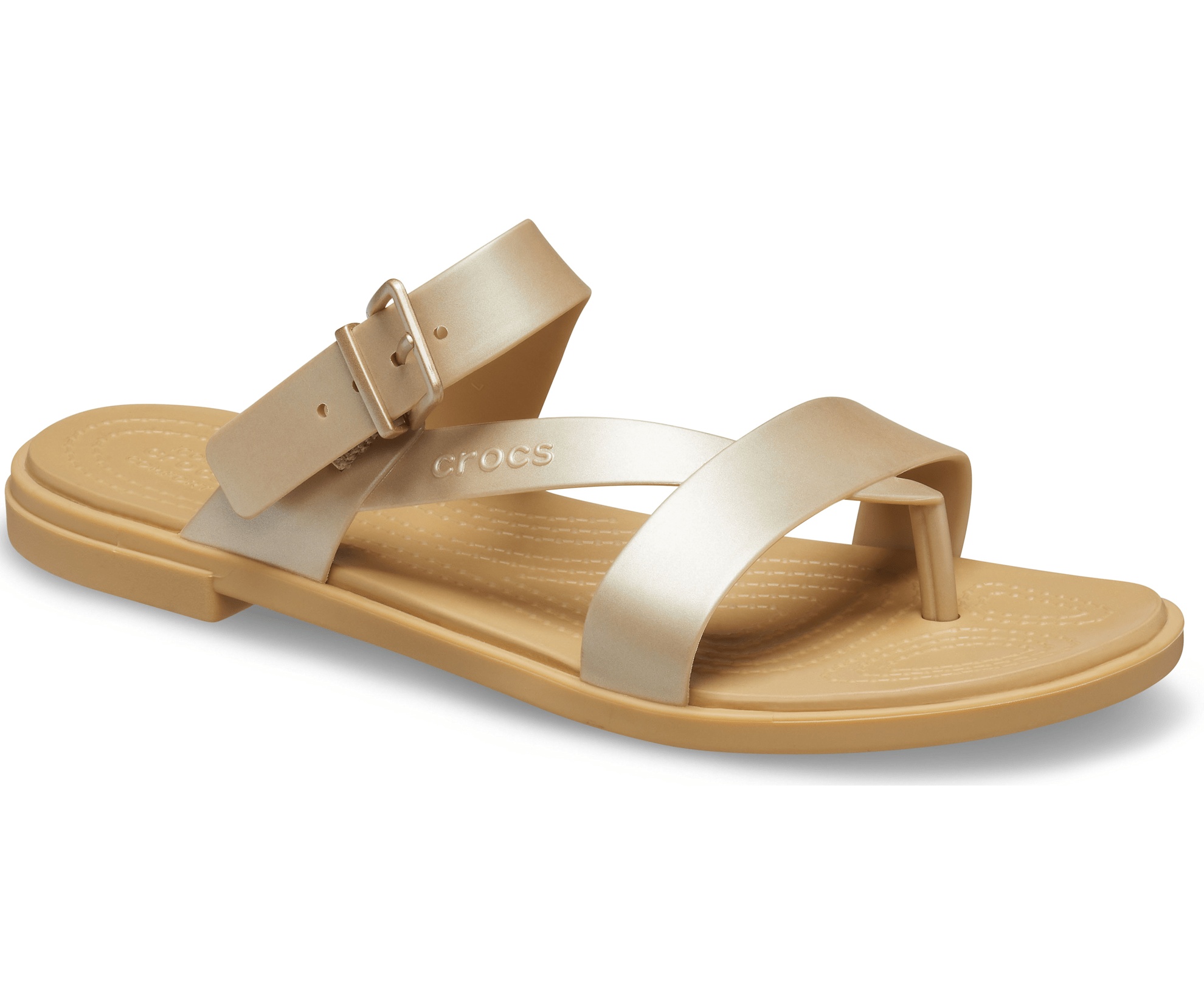 Women's Crocs Tulum Metallic Toe Post Sandal