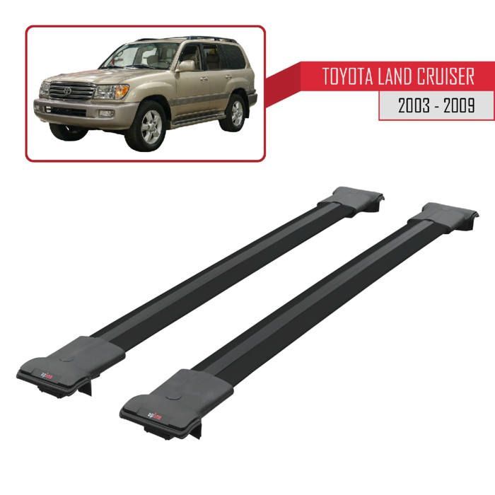For Toyota Land Cruiser 2003-2009 FLY Model Roof Bars, Car Railing Luggage Carrier - Black