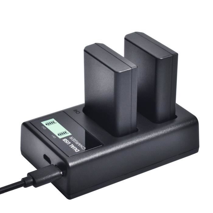 Batteria QUMOX EN-EL14 EN-EL14a (2 pezzi) e caricabatterie doppio USB LCD per Nikon D5500, D5300, D3300, D5100, D5200, D3100, Nikon Df