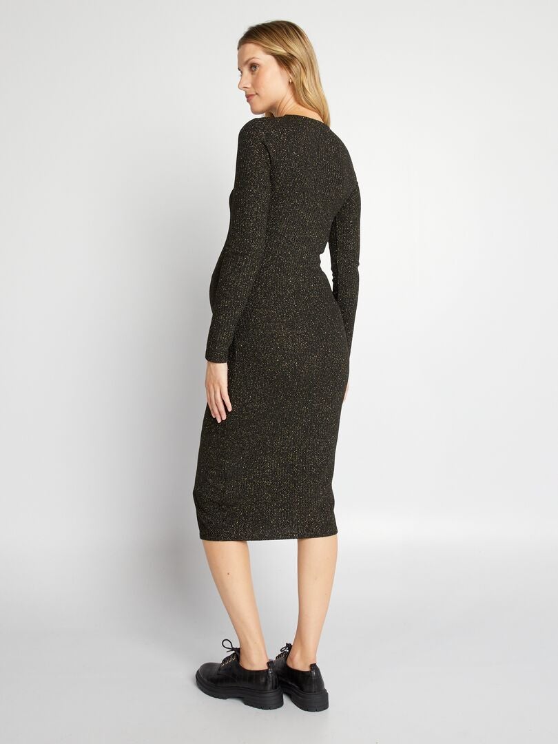 Vestido de maternidade com lantejoulas - PRETO