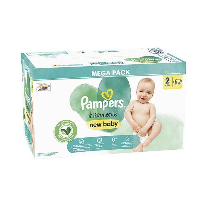 Pampers New Baby Harmonie T2 104 Couches 4-8 kg