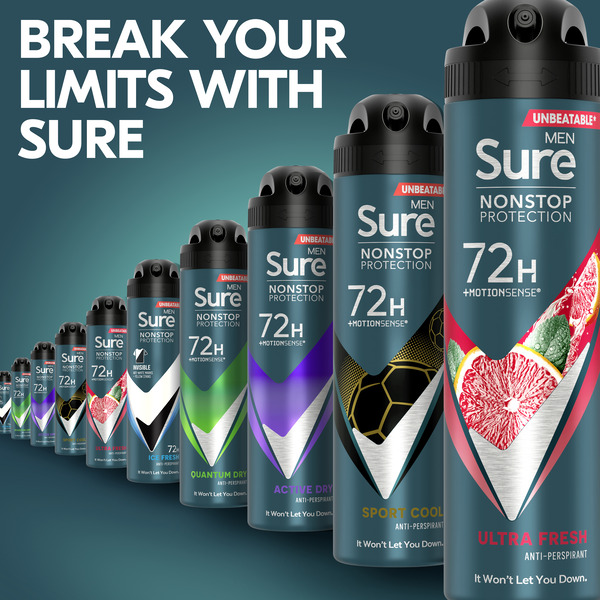 Desodorante antitranspirante Sure para hombre en aerosol Ultra Fresh Nonstop 150 ml