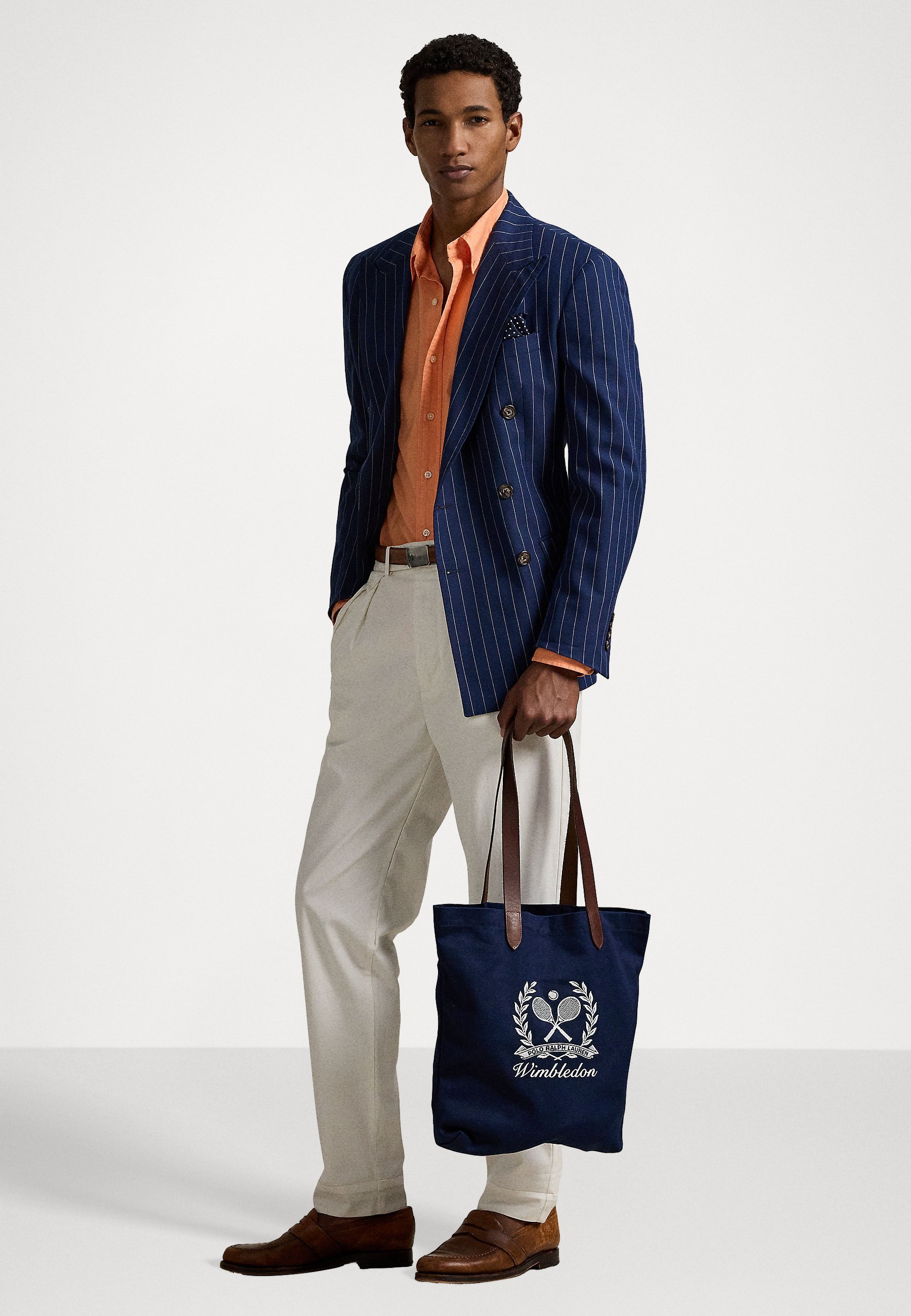 Sac cabas unisexe Polo Ralph Lauren Wimbledon Logo - Bleu marine raffiné