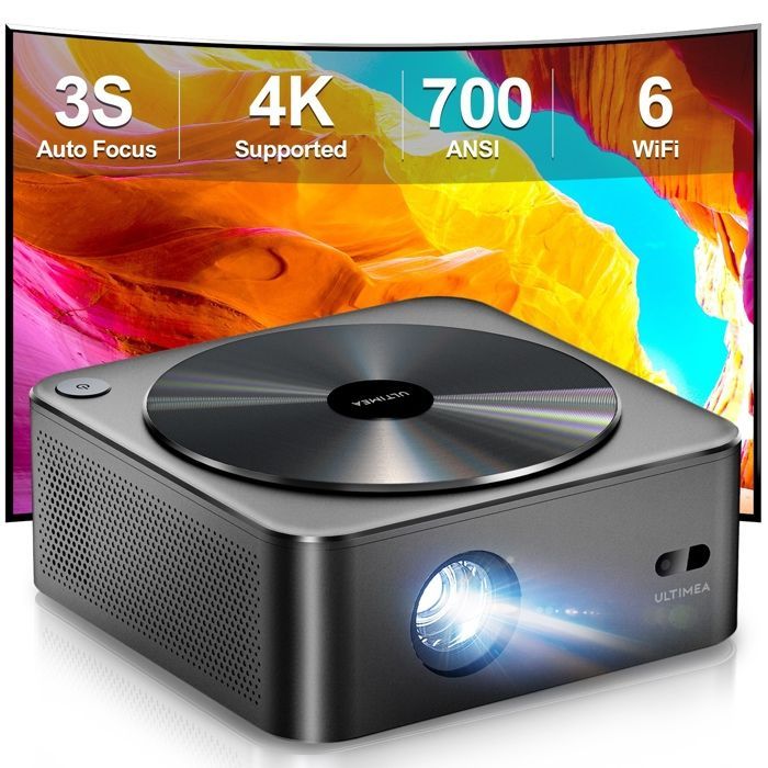 ULTIMEA Vidéoprojecteur Auto Focus/Keystone, Rétroprojecteur 4K Supporté, Home Cinéma 700ANSI 21000Lux, Apollo p40