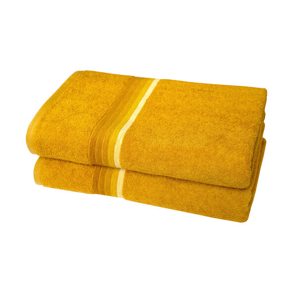 Bath towel, set of 2, yellow