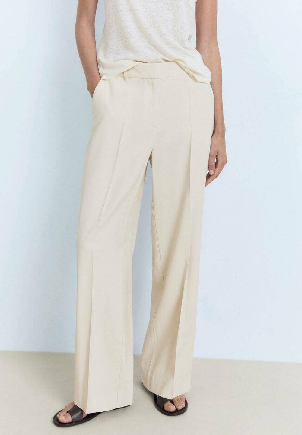 Mango MID-RISE - Spodnie - ecru