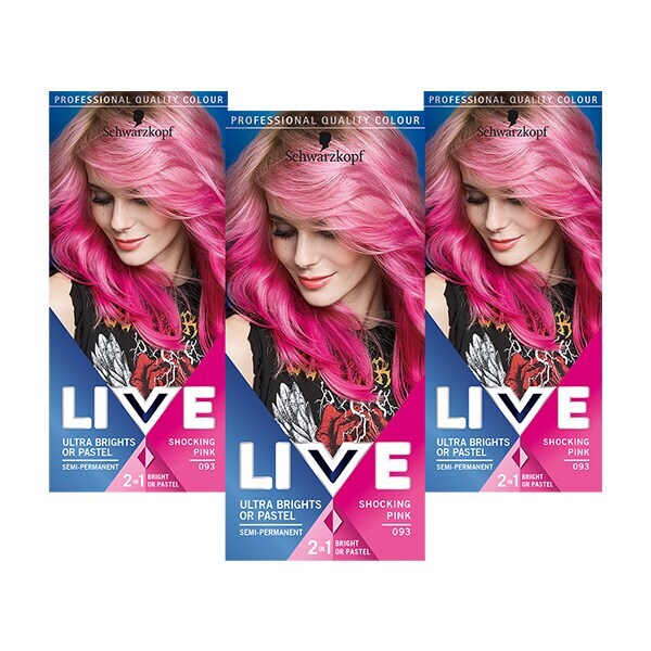 Paquete de tinte para el cabello LIVE Ultra Brights 093 Rosa Impactante