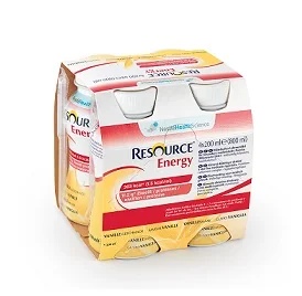 NESTLÉ Resource Energy Vanille Boisson hypercalorique à haute teneur en protéines 4 x 200 ml
