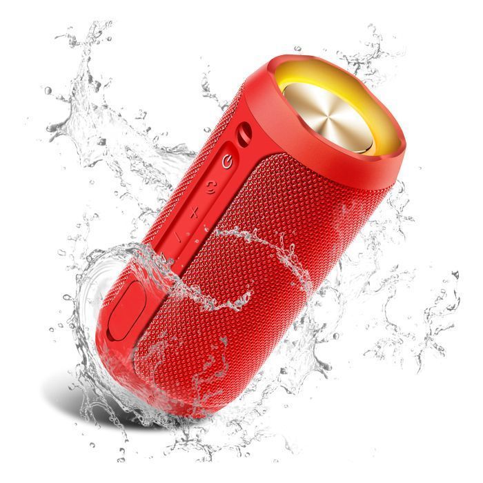 Enceinte Bluetooth Portable-Haut-parleur Bluetooth sans fil-Enceinte Étanche de Voyage/Fête Rechargeable-20H-Micro Antibruit-LED