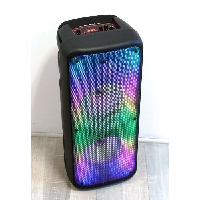 Beleuchteter Karaoke-Lautsprecher – INOVALLEY – KA25-FIRE – Bluetooth V5.0 – 64 cm – 850 W – Schwarz