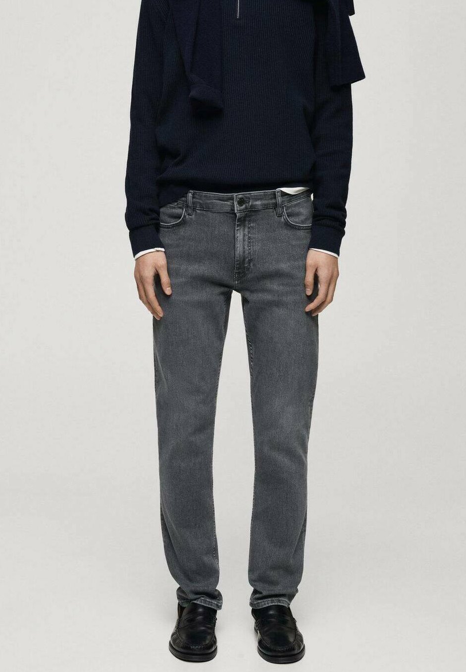 Jean droit Mango - denim gris