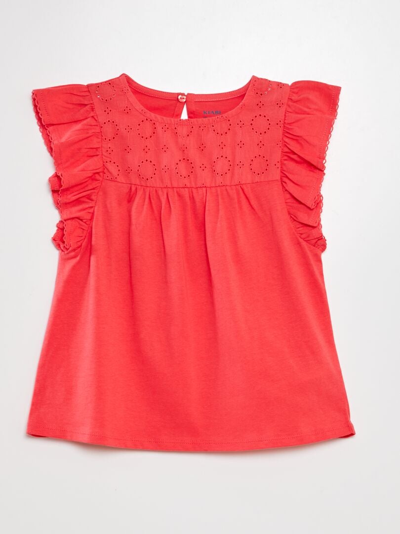Camiseta con bordado - ROSA