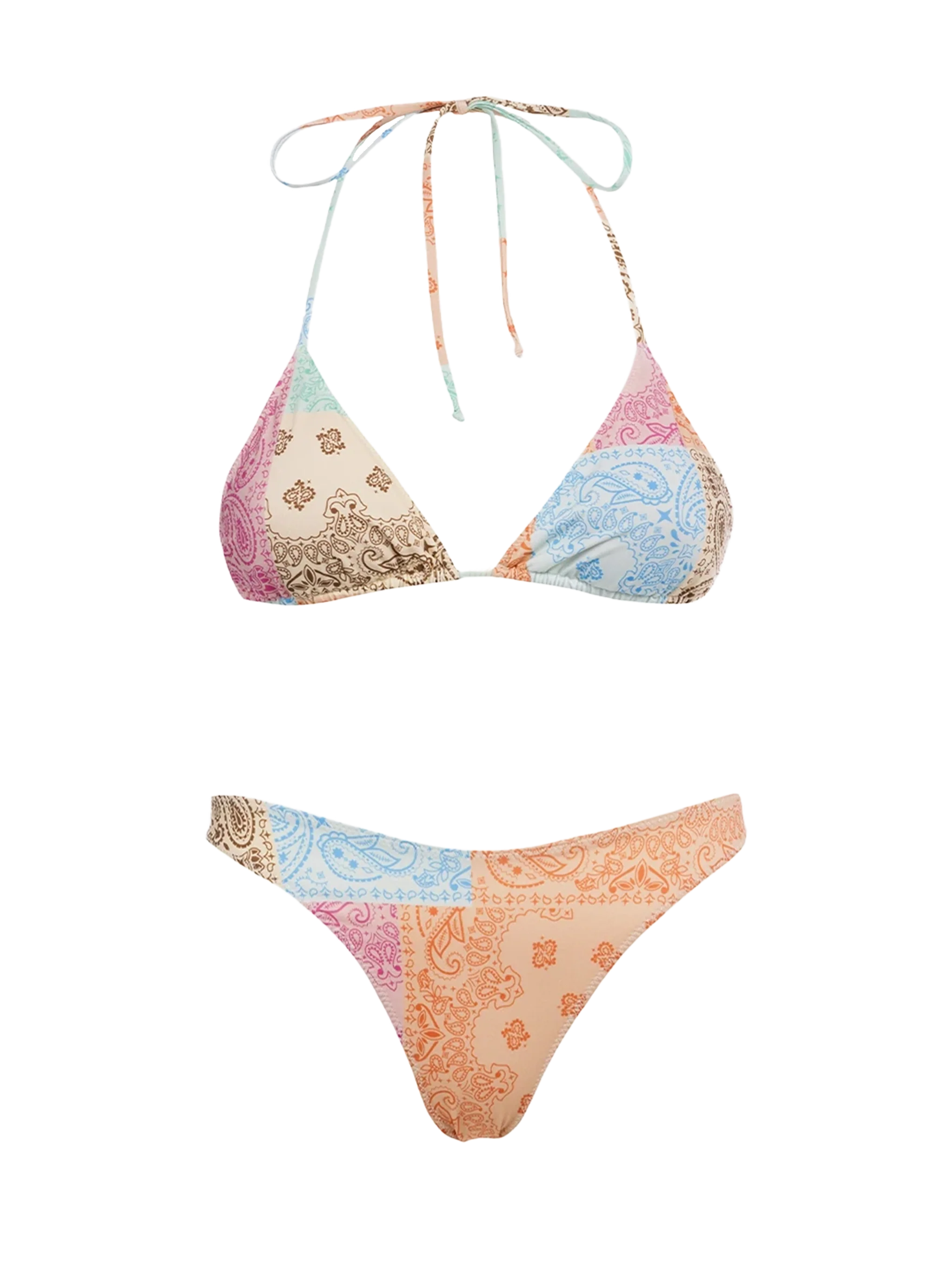 Leah Naomi dames bikini met bandana-motief en driehoekige vorm