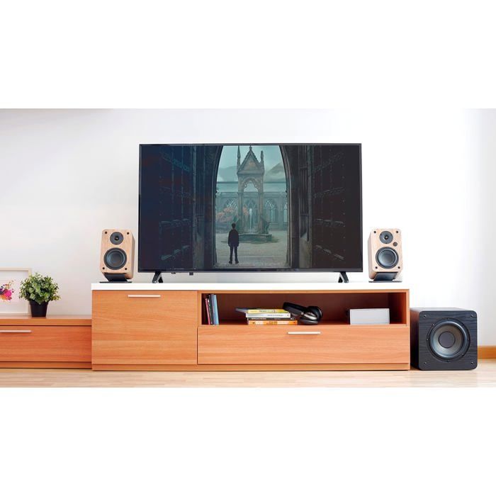 Subwoofer attivo - VULKKANO - SUB8 - 8 pollici - 80 W - Elegante finitura nera