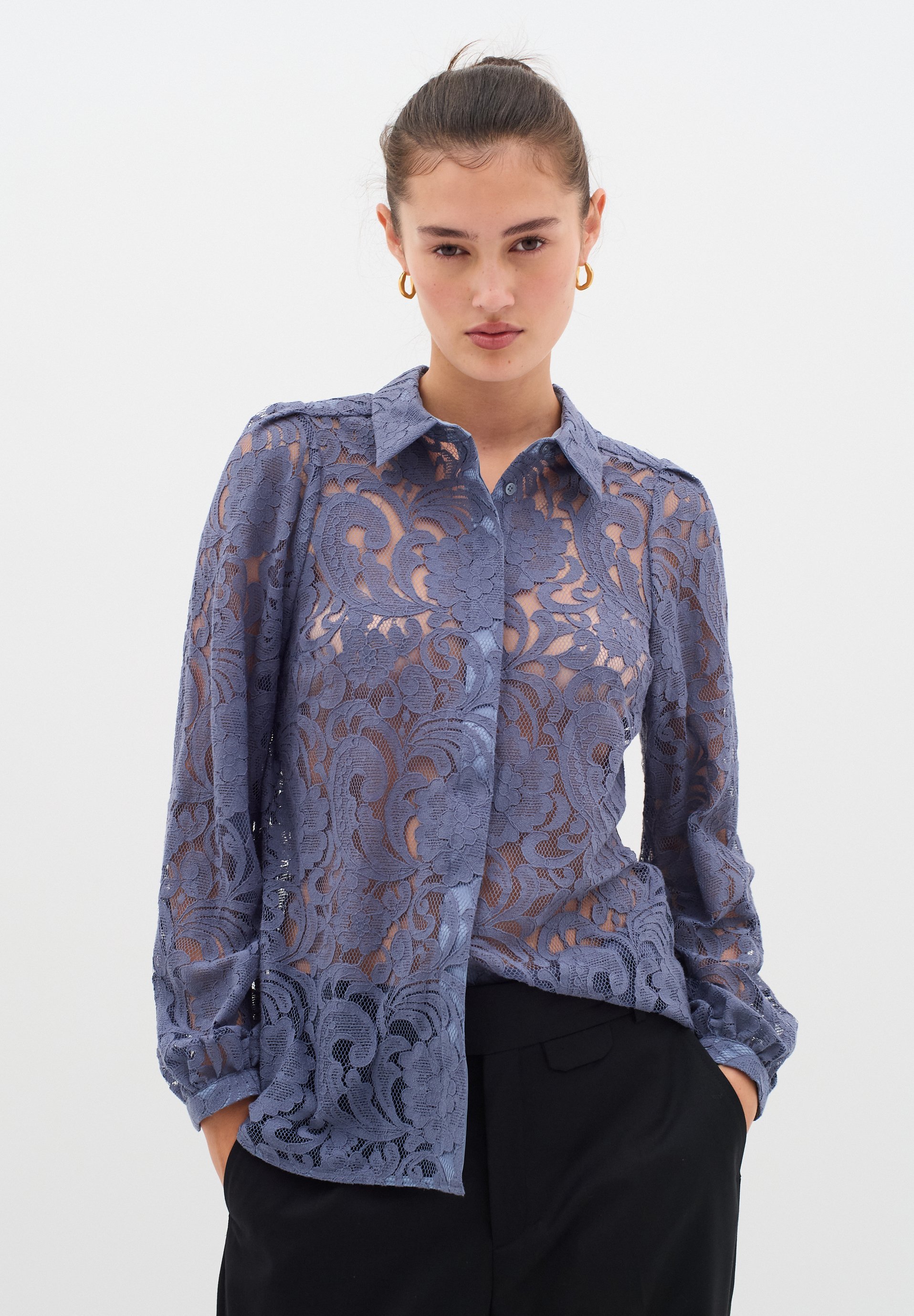 InWear MADDY - Bluse mit Knopfleiste - Grisaille