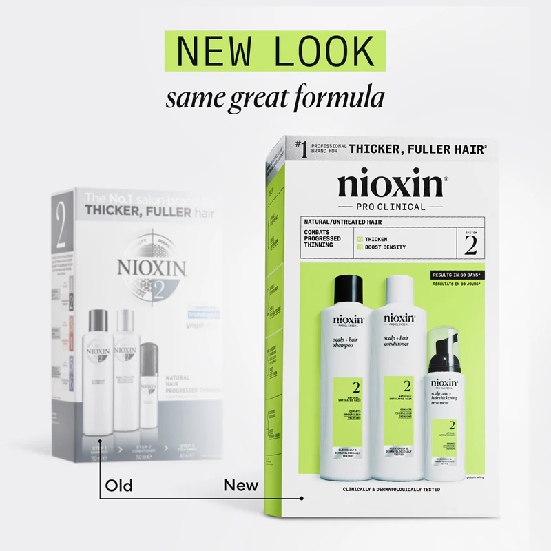 Kit de presente Nioxin System 2 para cabelos ralos