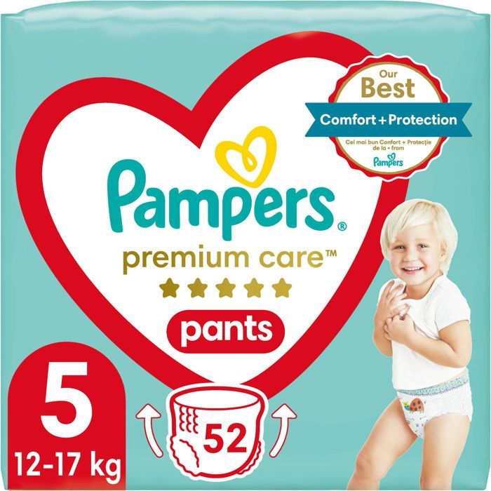 Fraldas-calça PAMPERS Premium Care de veludo. 5 (52 unidades)