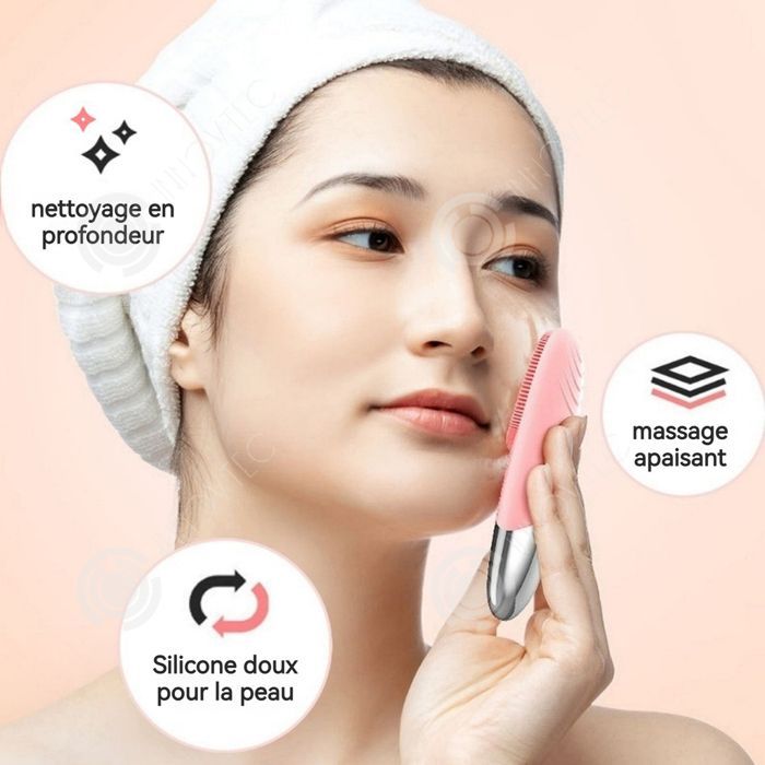 Cepillo de limpieza facial eléctrico INN, cuatro velocidades, resistente al agua IPX7, cabezal de tres zonas, cepillo de limpieza facial portátil.