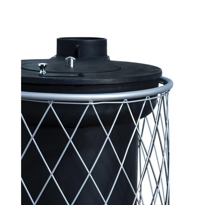 Estufa rústica de leña para exteriores – Hierro fundido, 13,05 kW, Ø120 mm, calienta 190 m³