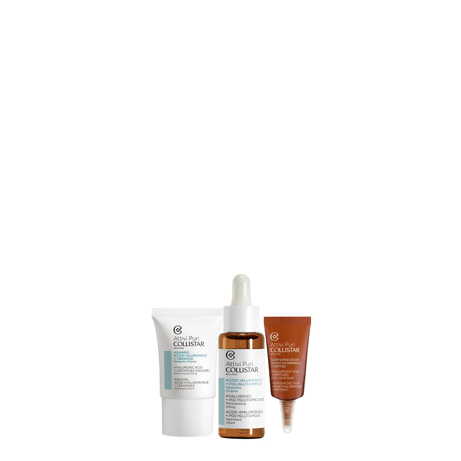 Attivi Puri Cofanetto Acido Ialuronico + Poliglutammico - Cofanetto Idratante, Cofanetto Lifting, Siero viso idratante, Siero viso lifting
