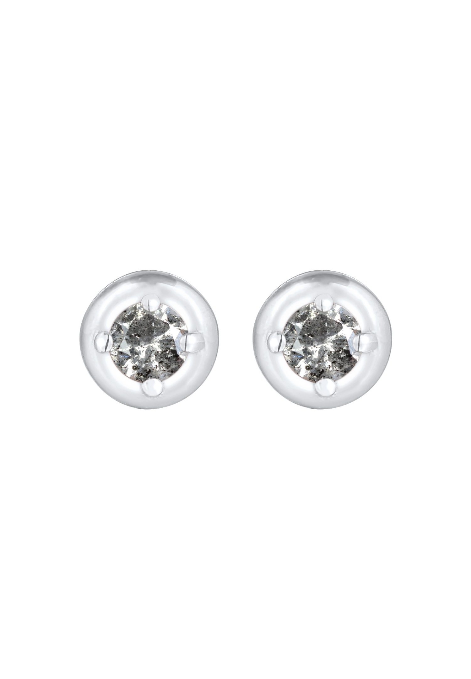 Elli DIAMONDS Boucles d'oreilles pour femmes - Sel et poivre élégants avec diamant (0,11 ct.) en argent sterling 925 plaqué or