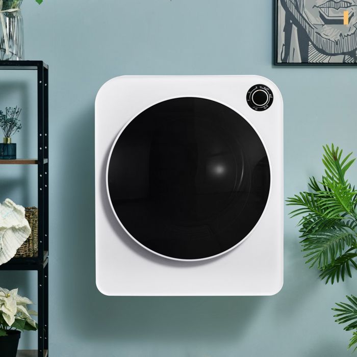 Sèche-linge 3kg 830W Blanc - Evacuation - Inox - 5 Programmes - Triple Filtre - Antisurchauffe - Murale ,Classe G