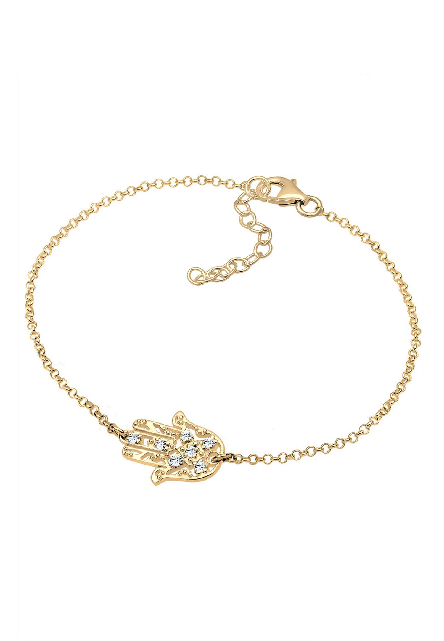 Elli La main de Hamsa Cristal Bracelet Femme - (925/1000) Argent