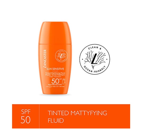 Тонирани матирајући флуид за осетљиву кожу лица SPF 50 | 30 мл