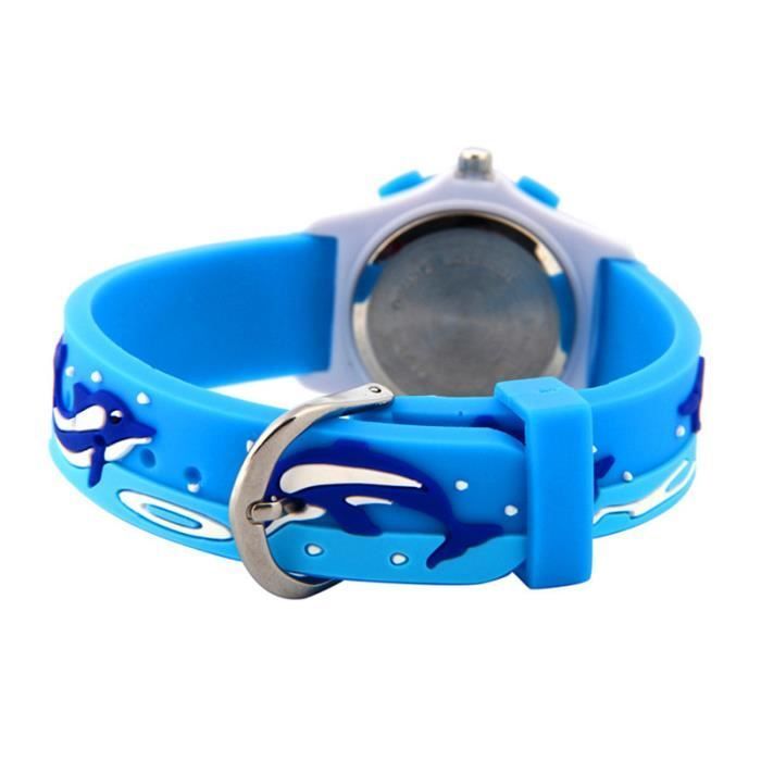 SHARPHY Children's Quartz Watch for Girls and Boys, Blue Whale Design, Silicone Strap, Fashionable and High-Quality Gift