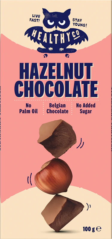 Mléčná čokoláda HealthyCo Hazelnut Chocolate s ořechy