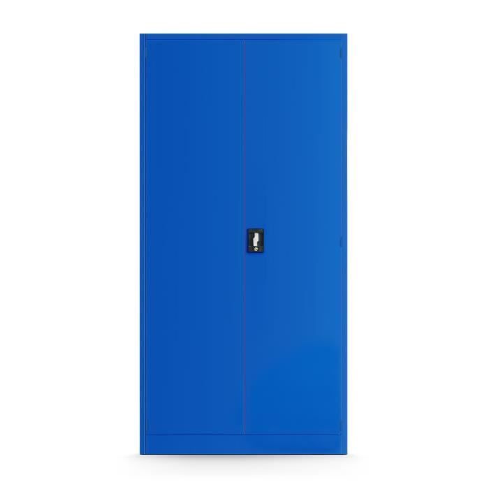 TC007 Gereedschapskast, metalen werkplaatskast met 7 laden, draaideuren, plaatstaal, 185 cm x 92 cm x 50 cm (blauw)
