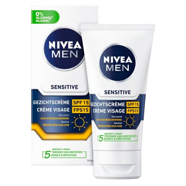 NIVEA Men Sensitive SPF15 sejas krēms 75 ml